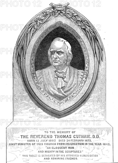 Monument of the Rev. Thomas Guthrie, D.D., 1874. Creator: Unknown.