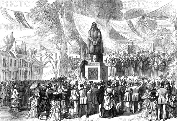 Unveiling the statue of John Bunyan, at Bedford, 1874. Creator: Unknown.