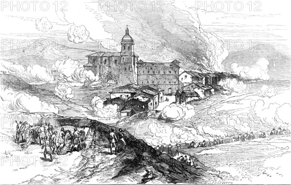 The Civil War in Spain: bombardment of Hernani, 1874. Creator: Unknown.