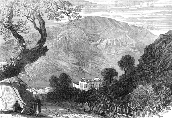 Sketches from Palestine: Mount Ebal and Shechem (Nablous), 1874. Creator: Unknown.