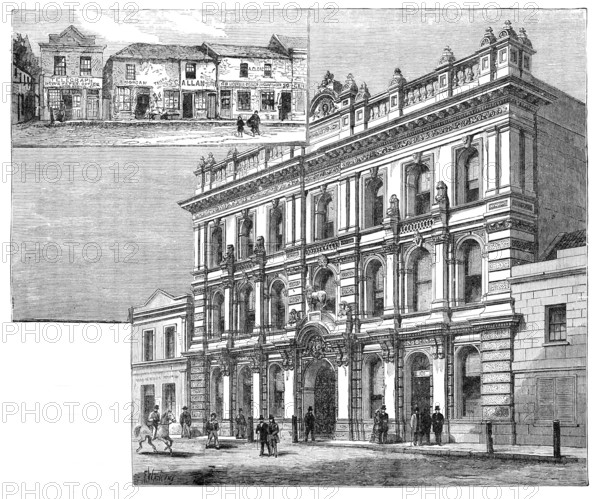 Street improvements at Port Elizabeth, South Africa: the old and the new, 1881. Creator: Unknown.