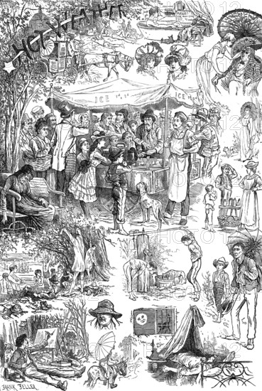 Hot weather sketches, 1881. Creator: Frank Feller.