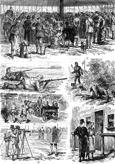 Sketches of the Wimbledon Rifle Meeting, 1881. Creator: Unknown.