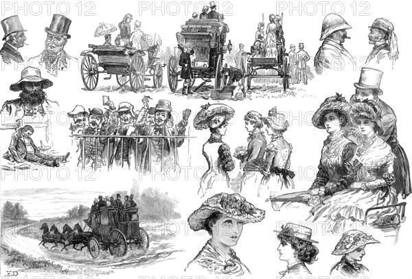 Sketches at Sandown Park Races, 1881. Creator: Unknown.