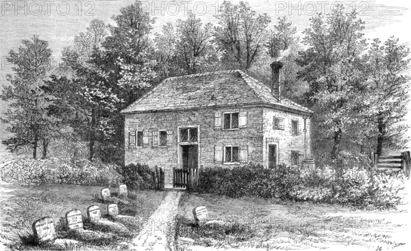 The grave of William Penn at Jordans, Buckinghamshire, 1881. Creator: Unknown.