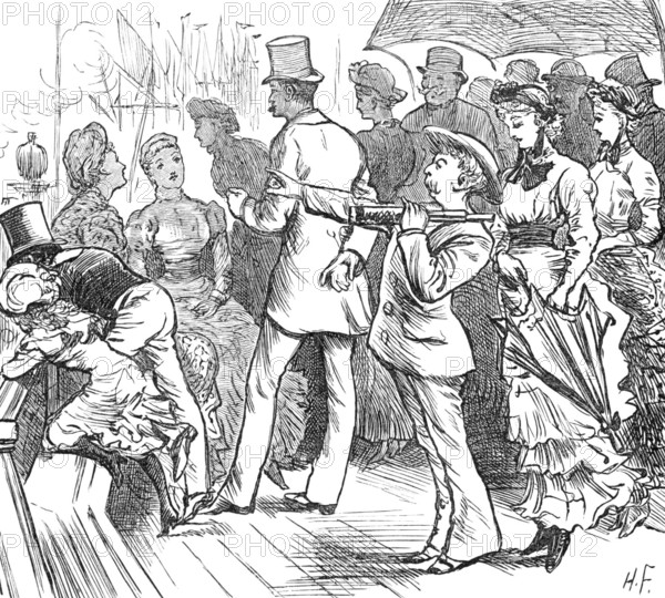 Sketches at the Ryde Regatta: The Grand Stand, 1881. Creator: Joseph Swain.