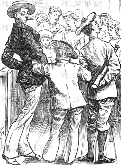 Sketches at the Ryde Regatta: Doing the Pier, 1881. Creator: Joseph Swain.
