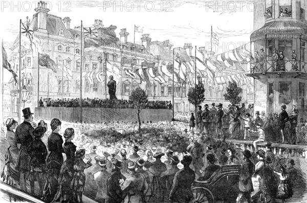 Professor Owen unveiling the statue of Harvey at Folkestone, 1881. Creator: Unknown.