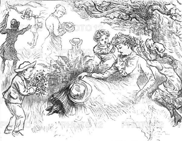 Children's Day in the Country: The Favourite Teacher, 1881. Creator: Unknown.