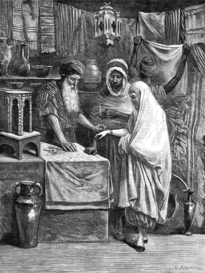 A bazaar in Algiers, 1881. Creator: Unknown.