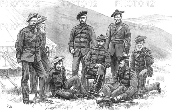 The Scottish Volunteers: Border Rifles - group of officers (Undress), 1881. Creator: Unknown.