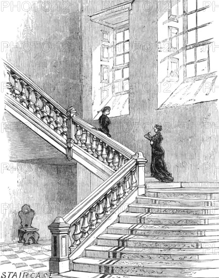 The Royal Visit to Edinburgh: Staircase, Holyrood Palace, 1881. Creator: Unknown.