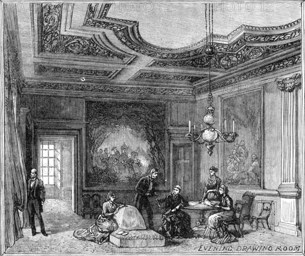 The Royal Visit to Edinburgh: Evening Drawing Room, Holyrood Palace, 1881. Creator: Unknown.