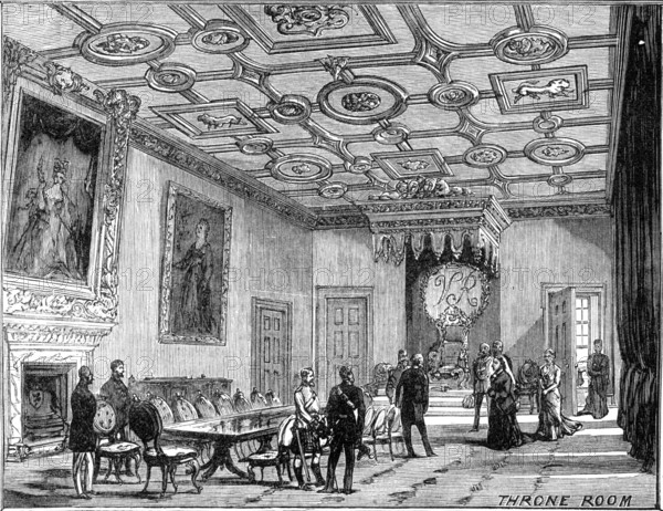 The Royal Visit to Edinburgh: Throne Room, Holyrood Palace, 1881. Creator: Unknown.