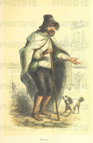 Beggar, 1848. Creator: Duverger.