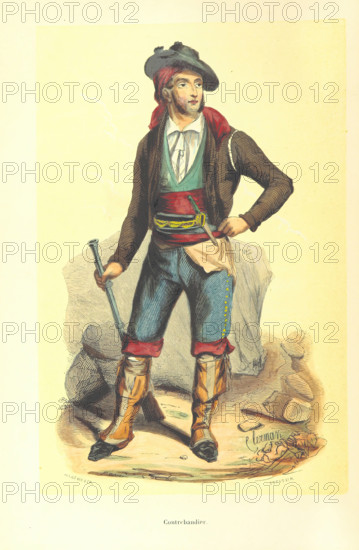 Smuggler, 1848. Creators: Adolphe François Pannemaker, Clerman, Estaquier.