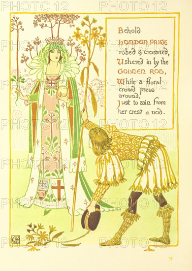 Behold London Pride robed & crowned, Ushered in by the Golden Rod...,  1899. Creator: Walter Crane.