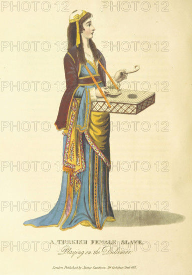 A Turkish Female Slave, Playing on the Dulcimer, 1813.  Creator: Unknown.