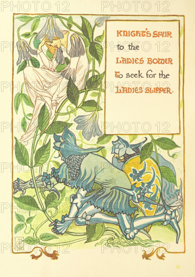 Knight's Spur to the Ladies Bower To seek for the Ladies Slipper, 1899. Creator: Walter Crane.