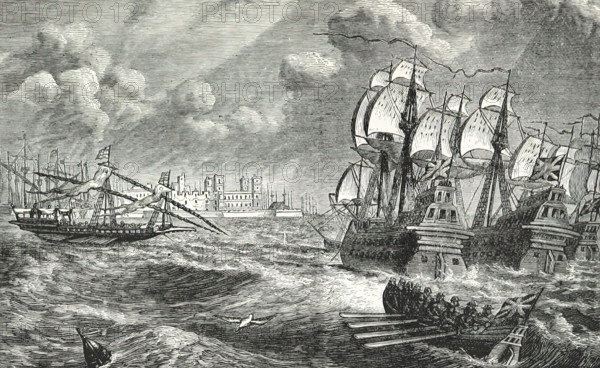 The English fleet before Cádiz, 1596, (1896). Creator: Unknown.