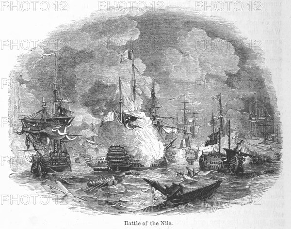 Battle of the Nile, 1798, (1856). Creator: Josiah Wood Whymper.
