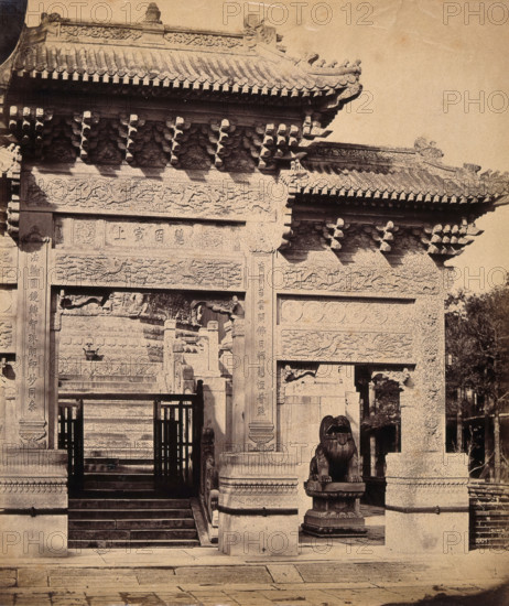 The Lama Temple, near Beijing, China: an entrance building. Creator: Felice Beato.
