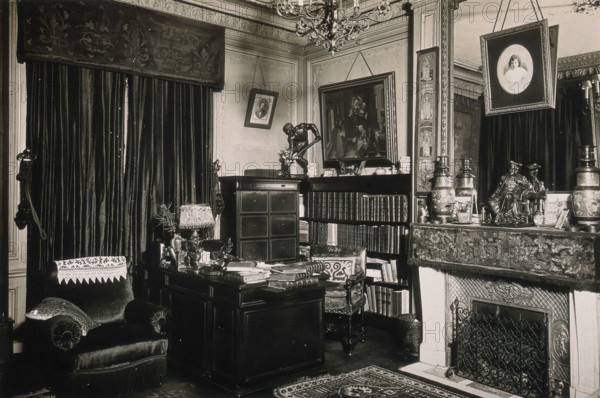 Professor and Mrs Dejerine's study in their flat Boulevard Saint Germain, Paris;..., c1910s. Creator: Unknown.