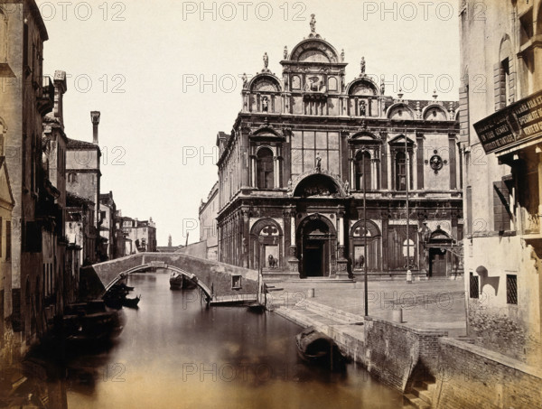 Campo Santi Giovanni e Paolo, Venice: Scuola Grande and Hospital of San Marco, 19th century. Creator: Unknown.