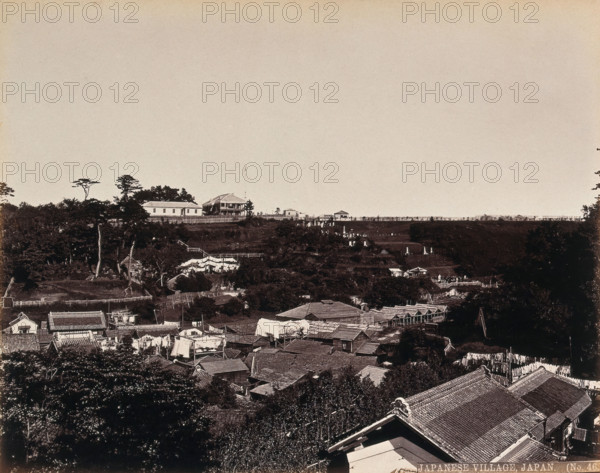 A Japanese village in wooded country, c1873. Creator: William Pryor Floyd.