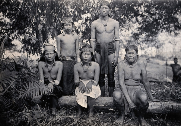 Sarawak: members of a Kayan tribe from the Upper Rejang River region, c1900. Creator: Unknown.