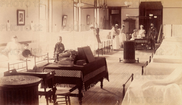 Bellevue Hospital, New York City: a ward for children, protected by bars..., 1885-1898. Creator: Unknown.