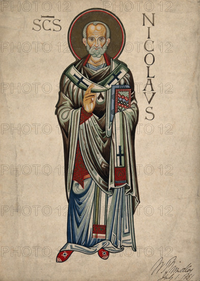 Saint Nicholas of Myra and Bari, 1881. Creator: William Brindley.