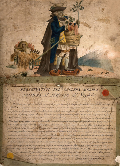 Preservativi pel Cholera Morbus secondo il Sistema di Saphir, 1832. Creator: Moritz Gottlieb Saphir.