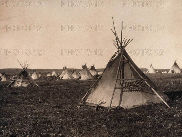 Plains Indian tipi, North America, 1900. Creator: Edward Sheriff Curtis.