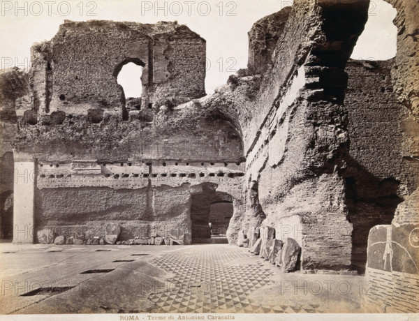 Partly ruined Roman baths of Antoninus Caracalla, c1880s. Creator: Unknown.
