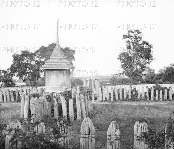 Ayutthaya, Siam (Thailand): the elephant corral, 1865-1866. Creator: John Thomson.
