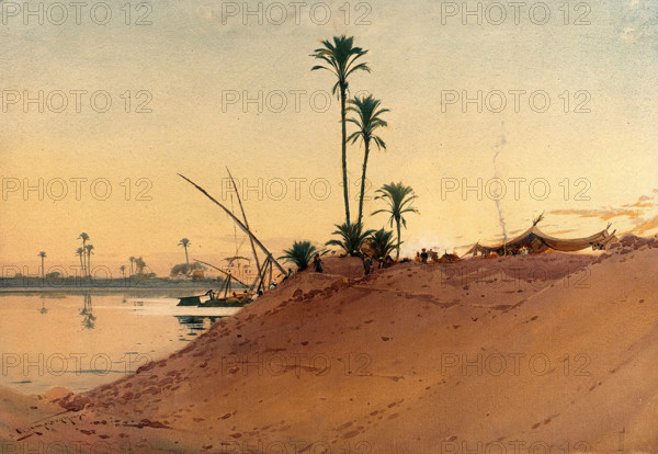 Egypt: banks of the Nile, 1900-1930. Creator: Augustus Osborne Lamplough.