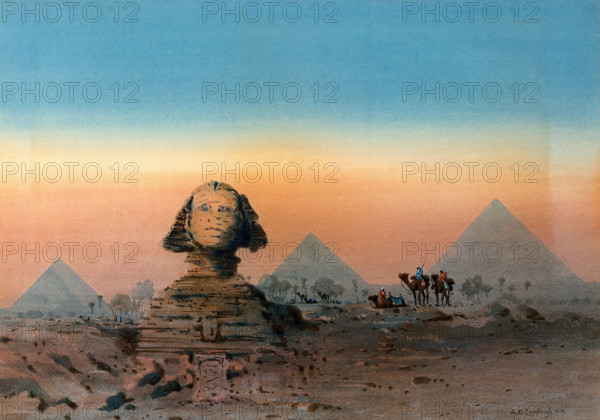The Sphinx and the Pyramids, 1919. Creator: Augustus Osborne Lamplough.