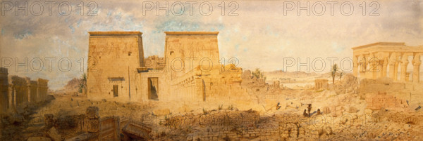 Temples at Philae on the Nile, 1874. Creator: Andrew MacCallum.