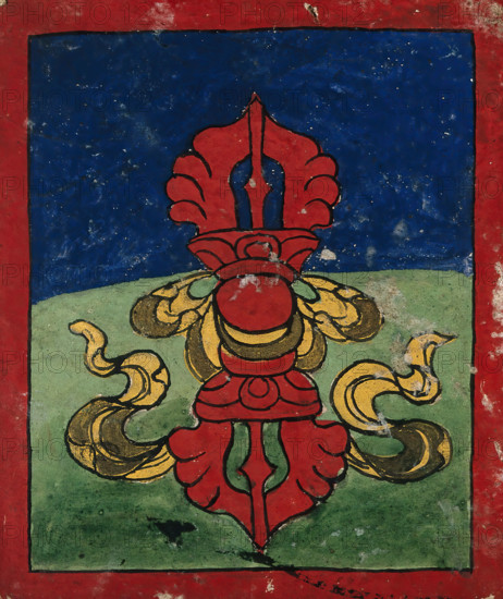 Tibetan fortune telling card. Creator: Unknown.