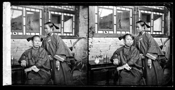 Peking, Pechili province, China: a Manchu lady with her daughter-in-law, 1869. Creator: John Thomson.