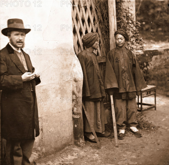 Amoy, Fukien province, China: two Manchu soldiers with John Thomson, 1871. Creator: John Thomson.