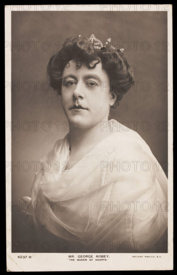 George Robey in drag as the Queen of Hearts, between 1905 and 1907. Creator: Unknown.