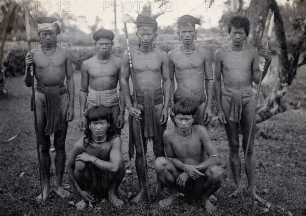 Sarawak: a group of Kelabit men, c1900. Creator: Unknown.
