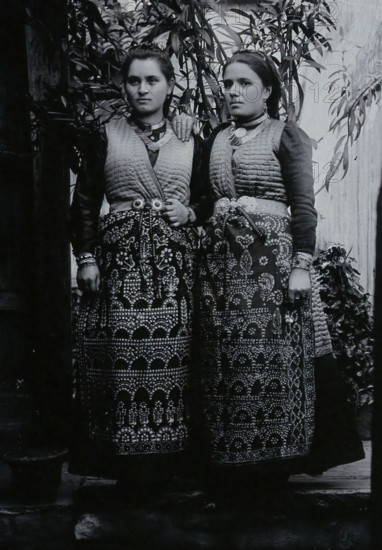 Two Bulgarian women wearing national dress, c1900. Creator: Unknown.