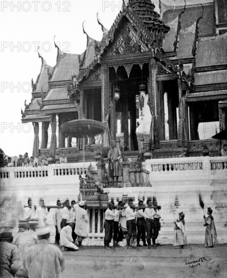 Siam (Thailand): the tonsurate ceremony of Prince Chulalongkorn, day 1, 1866. Creator: John Thomson.