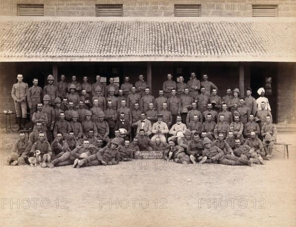 A group of volunteers involved with the Karachi Plague Committee, India, 1897. Creator: Unknown.