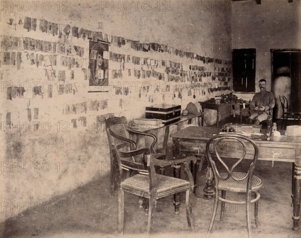 The office of an officer who works for the Karachi Plague Committee, India, 1897. Creator: Unknown.
