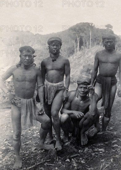 Sarawak: four Punan men, c1900. Creator: Unknown.