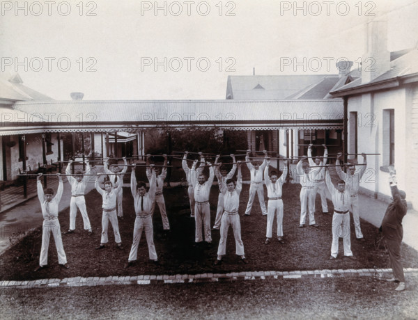 Metropolitan Lunatic Asylum, Kew, Victoria (Australia): male patients..., c1880s. Creator: Unknown.